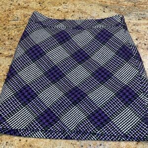 Ann Taylor LOFT Plaid Mini Skirt Lined Purple Black Size 2